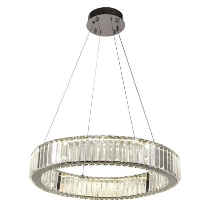 LED Pritemdomas krištolo pakabinamas sietynas LED/40W/230V 3000-6500K blizgus chromas + nuotolinio valdymo pultas