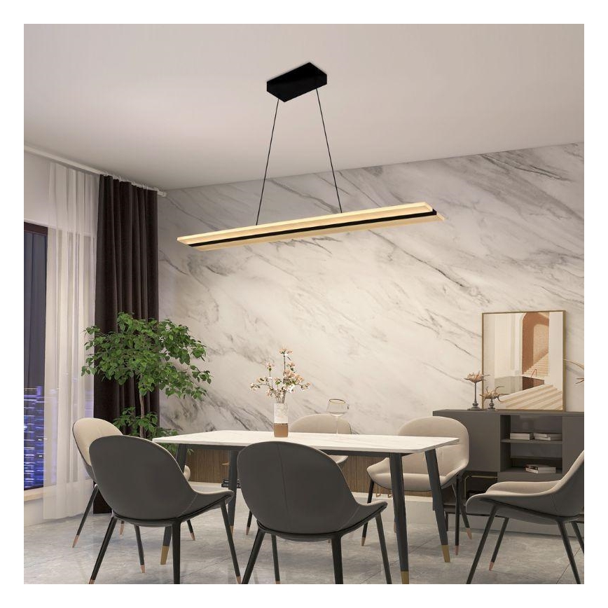 LED Reguliuojamas pakabinamas sietynas LED/40W/230V 3000-6500K juoda + nuotolinio valdymo pultas