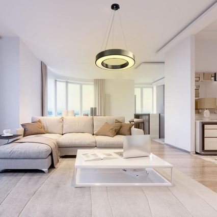 LED Reguliuojamas pakabinamas sietynas LED/45W/230V 3000-6500K juoda + nuotolinio valdymo pultas