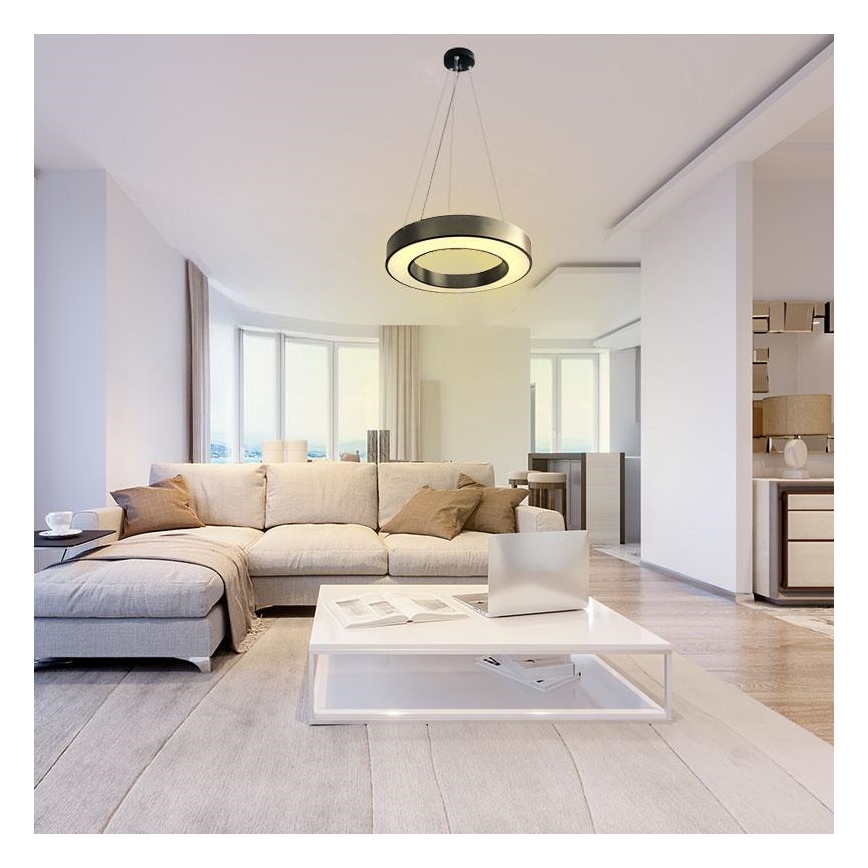 LED Reguliuojamas pakabinamas sietynas LED/45W/230V 3000-6500K juoda + nuotolinio valdymo pultas