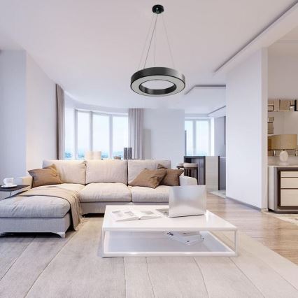 LED Reguliuojamas pakabinamas sietynas LED/45W/230V 3000-6500K juoda + nuotolinio valdymo pultas