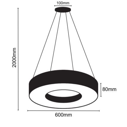 LED Reguliuojamas pakabinamas sietynas LED/45W/230V 3000-6500K juoda + nuotolinio valdymo pultas