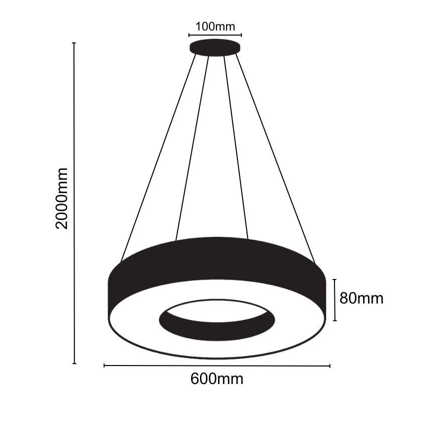 LED Reguliuojamas pakabinamas sietynas LED/45W/230V 3000-6500K juoda + nuotolinio valdymo pultas