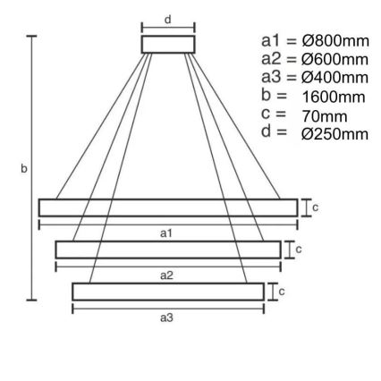 LED Reguliuojamas pakabinamas sietynas LED/45W/230V 3000-6500K + nuotolinio valdymo pultas