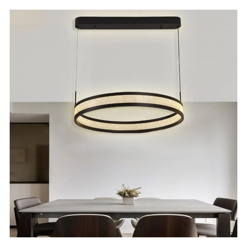 LED Reguliuojamas pakabinamas sietynas LED/45W/230V 3000-6500K juoda + nuotolinio valdymo pultas