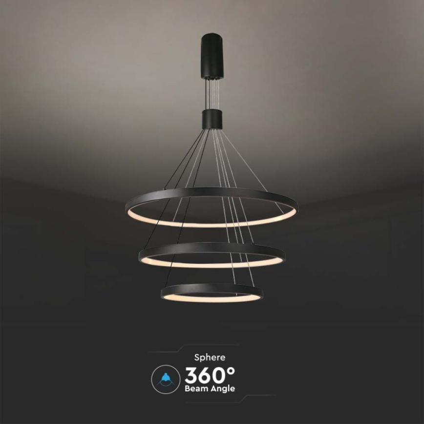 LED Reguliuojamas pakabinamas sietynas LED/46W/230V 3000K juoda