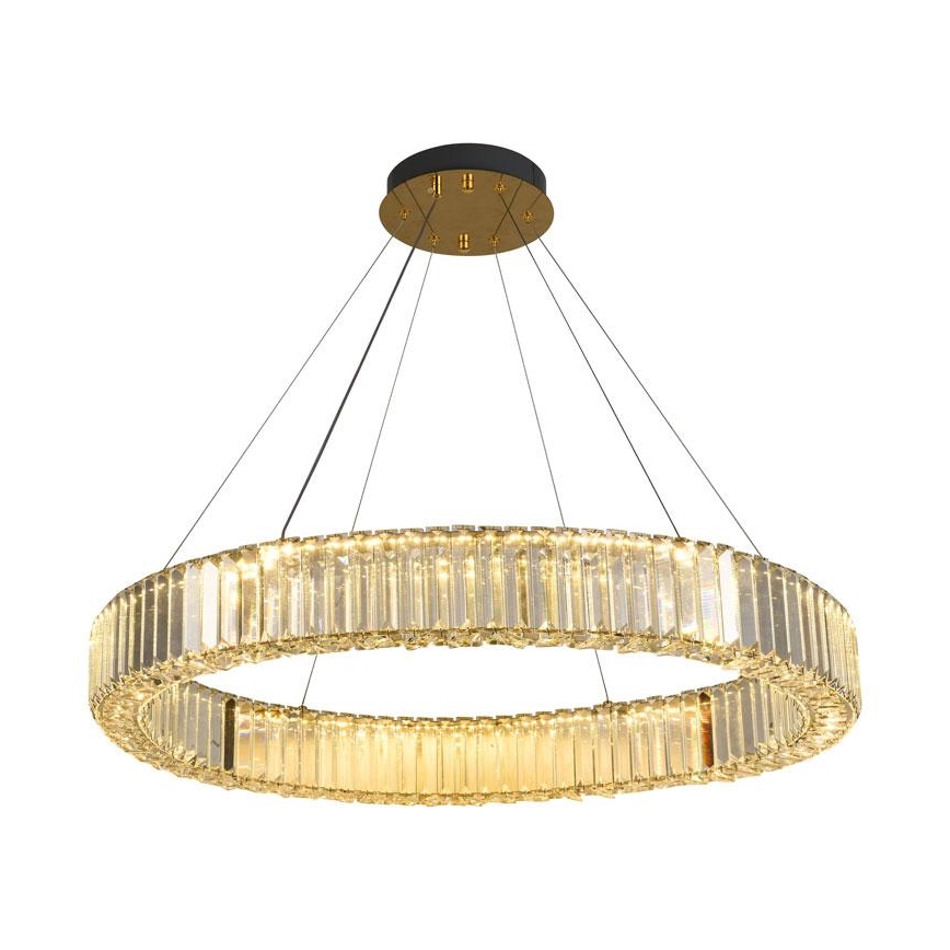 LED šviesos reguliavimas krištolas Sietynas ant stygos LED/50W/230V 3000-6500K chromas/auksas + nuotolinio valdymo pultas