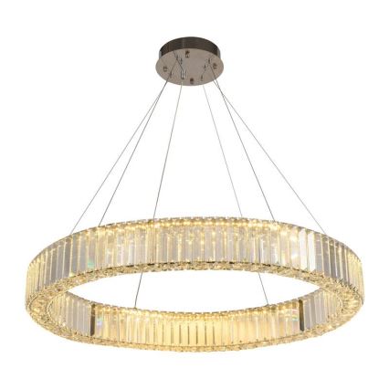 LED Pritemdomas krištolo pakabinamas sietynas LED/50W/230V 3000-6500K blizgus chromas + nuotolinio valdymo pultas
