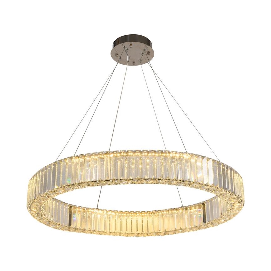LED Pritemdomas krištolo pakabinamas sietynas LED/50W/230V 3000-6500K blizgus chromas + nuotolinio valdymo pultas