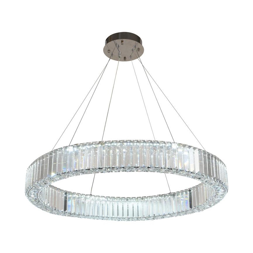 LED Pritemdomas krištolo pakabinamas sietynas LED/50W/230V 3000-6500K blizgus chromas + nuotolinio valdymo pultas
