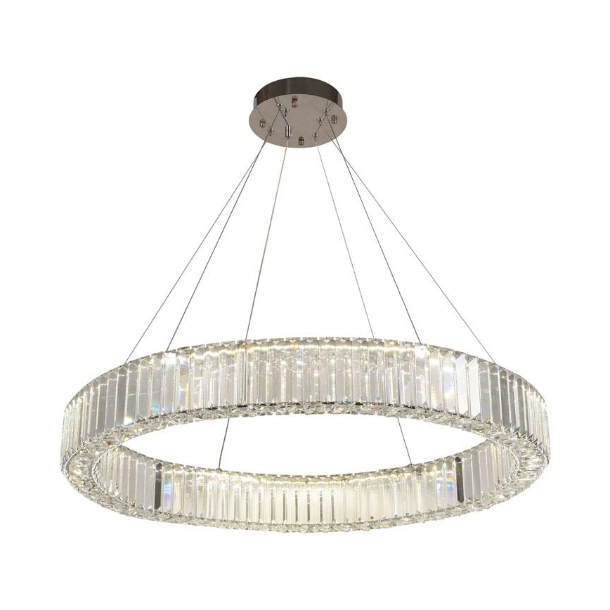 LED Pritemdomas krištolo pakabinamas sietynas LED/50W/230V 3000-6500K blizgus chromas + nuotolinio valdymo pultas