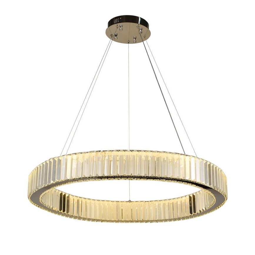 LED Pritemdomas krištolo pakabinamas sietynas LED/50W/230V 3000-6500K blizgus chromas + nuotolinio valdymo pultas