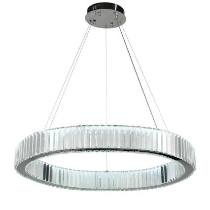 LED Pritemdomas krištolo pakabinamas sietynas LED/50W/230V 3000-6500K blizgus chromas + nuotolinio valdymo pultas