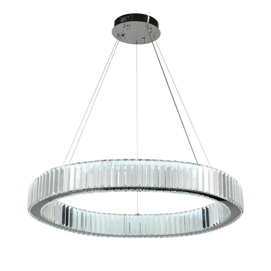 LED Pritemdomas krištolo pakabinamas sietynas LED/50W/230V 3000-6500K blizgus chromas + nuotolinio valdymo pultas