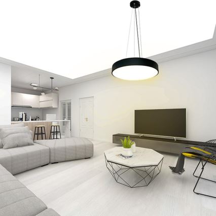 LED Reguliuojamas pakabinamas sietynas LED/50W/230V 3000-6500K juoda + nuotolinio valdymo pultas