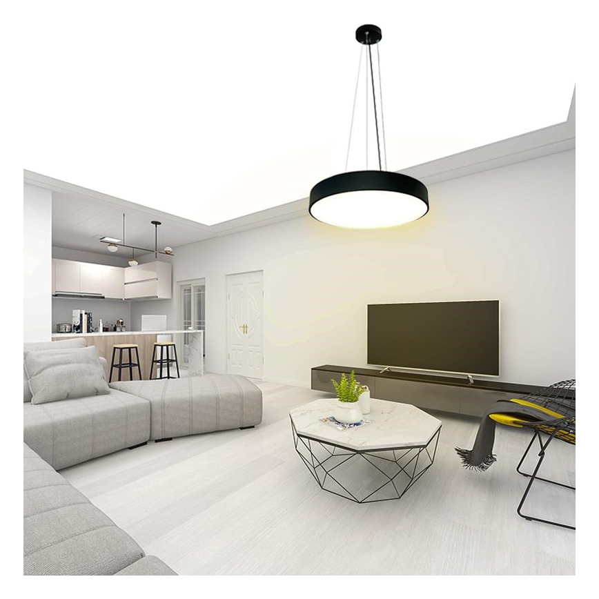 LED Reguliuojamas pakabinamas sietynas LED/50W/230V 3000-6500K juoda + nuotolinio valdymo pultas