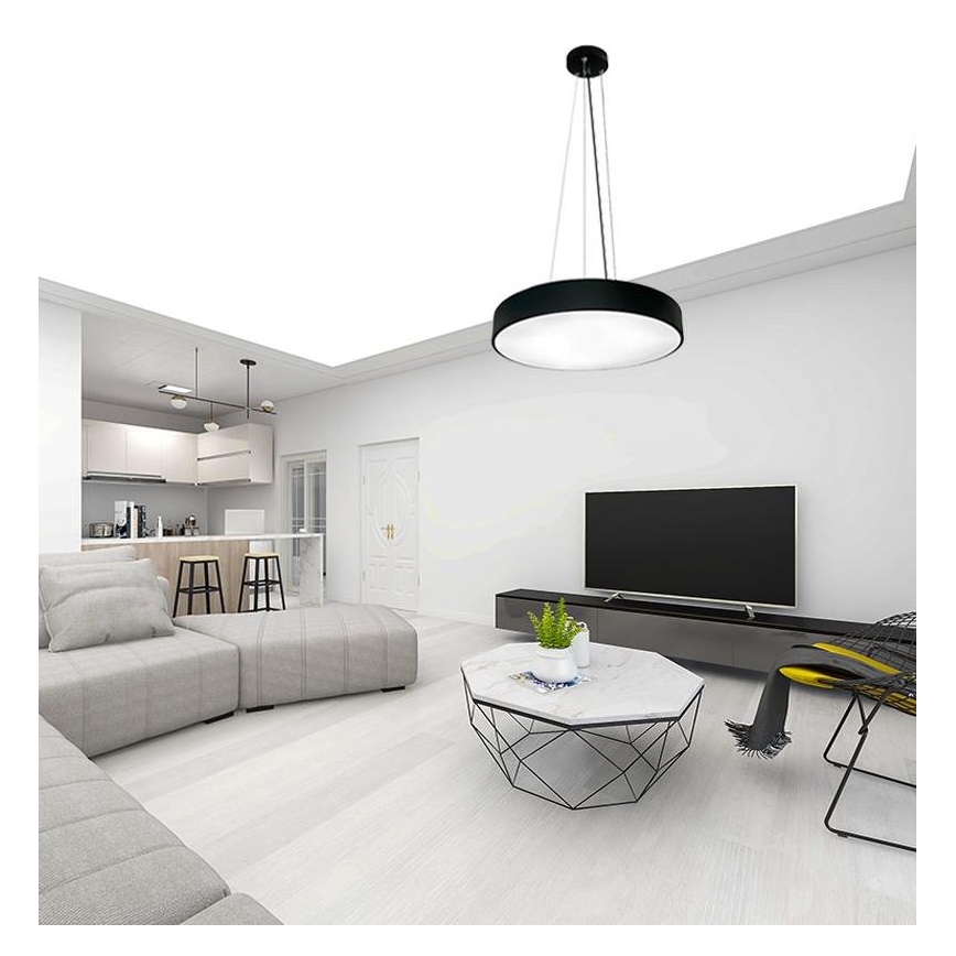 LED Reguliuojamas pakabinamas sietynas LED/50W/230V 3000-6500K juoda + nuotolinio valdymo pultas