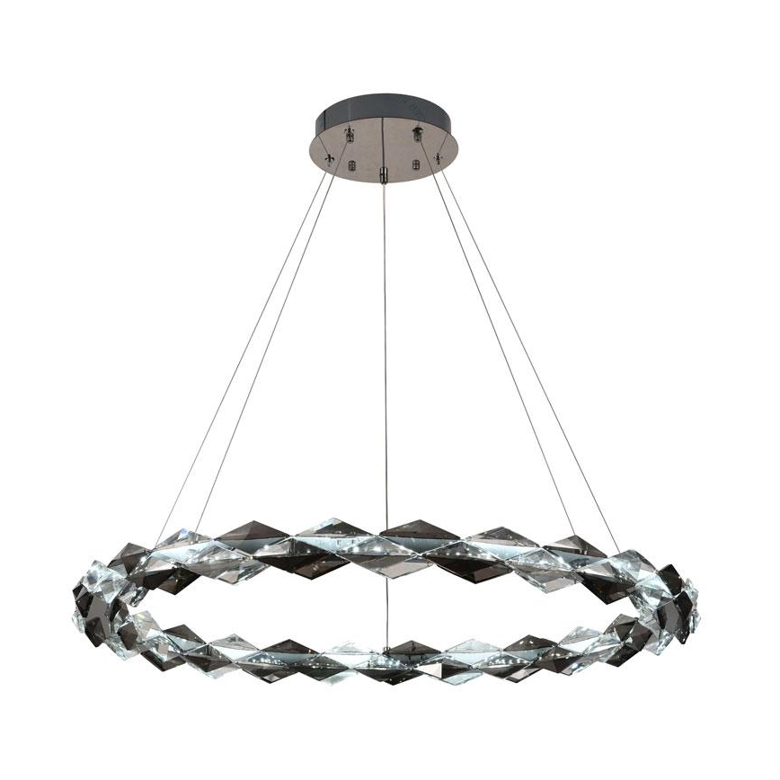LED Pritemdomas krištolo pakabinamas sietynas LED/55W/230V 3000-6500K blizgus chromas + nuotolinio valdymo pultas