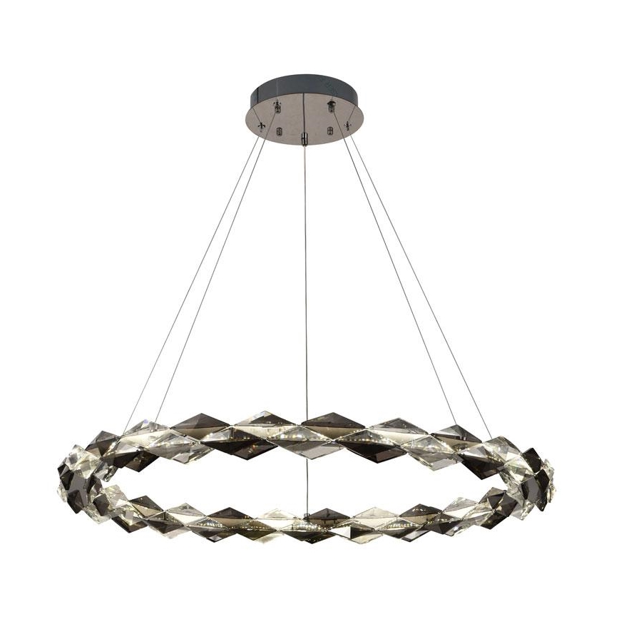 LED Pritemdomas krištolo pakabinamas sietynas LED/55W/230V 3000-6500K blizgus chromas + nuotolinio valdymo pultas