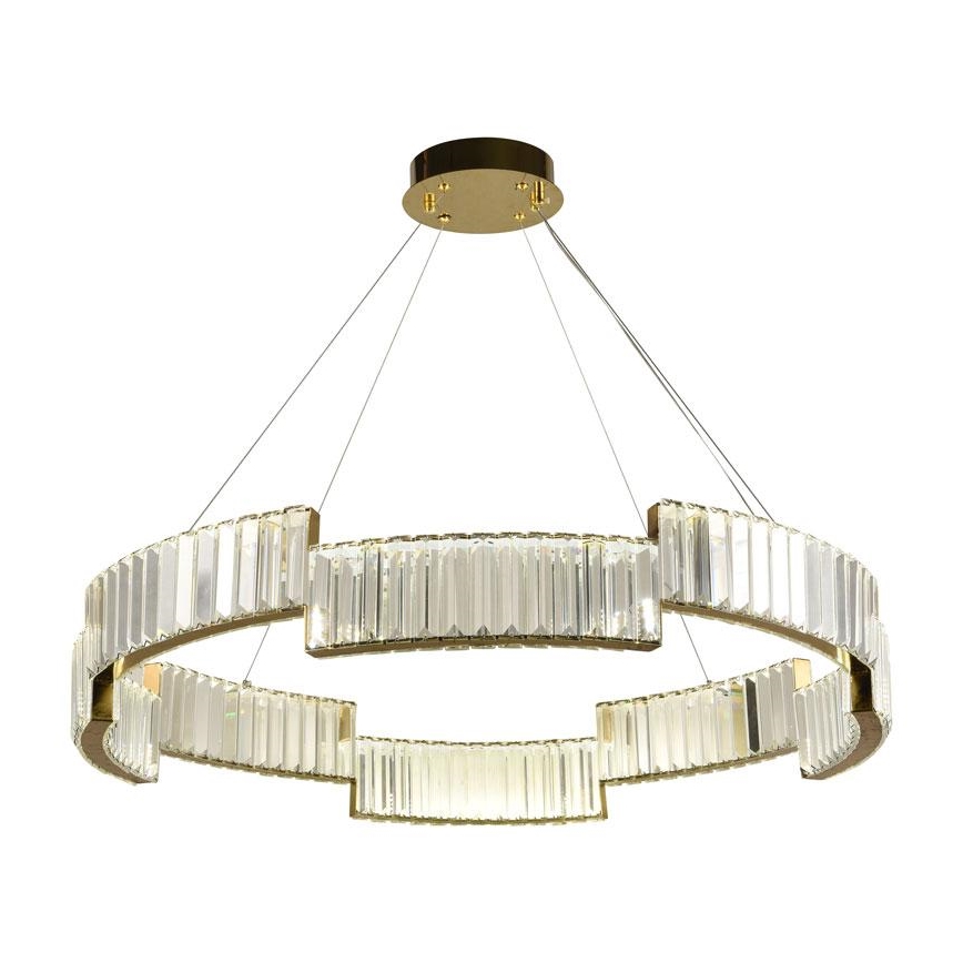 LED šviesos reguliavimas krištolas Sietynas ant stygos LED/60W/230V 3000-6500K auksas + nuotolinio valdymo pultas
