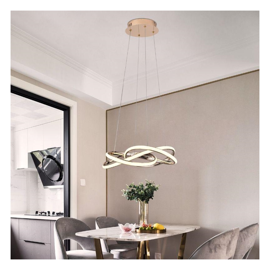LED Reguliuojamas pakabinamas sietynas LED/65W/230V 3000-6500K auksas + nuotolinio valdymo pultas