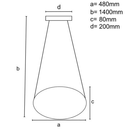 LED Reguliuojamas pakabinamas sietynas LED/65W/230V 3000-6500K auksas + nuotolinio valdymo pultas