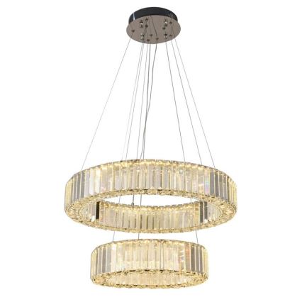 LED Pritemdomas krištolo pakabinamas sietynas LED/65W/230V 3000-6500K blizgus chromas + nuotolinio valdymo pultas