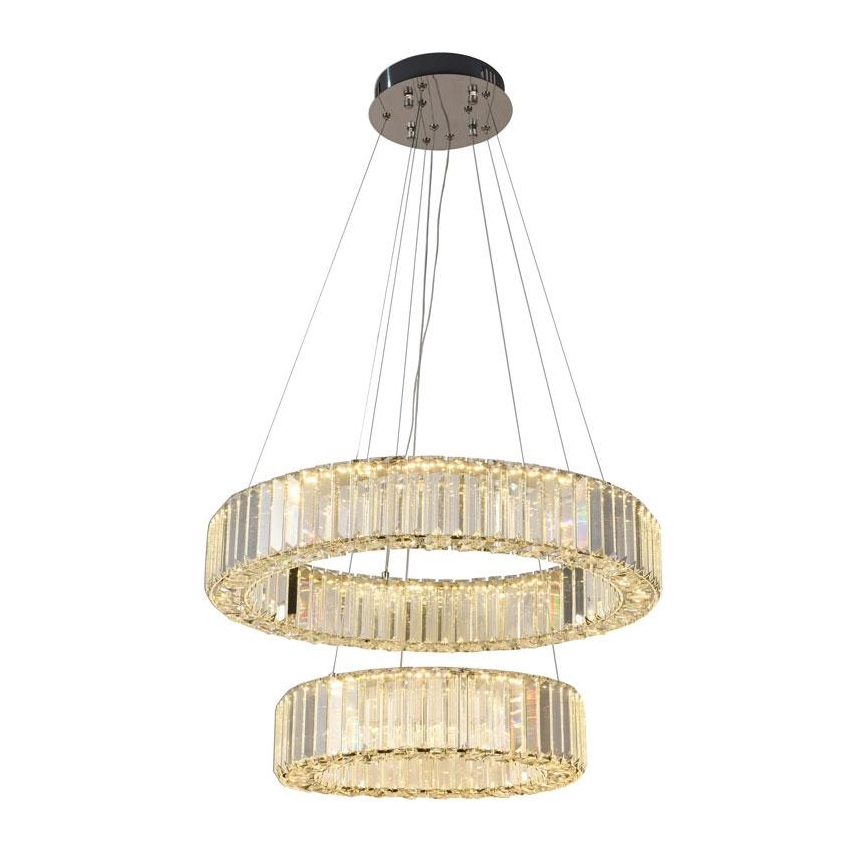 LED Pritemdomas krištolo pakabinamas sietynas LED/65W/230V 3000-6500K blizgus chromas + nuotolinio valdymo pultas