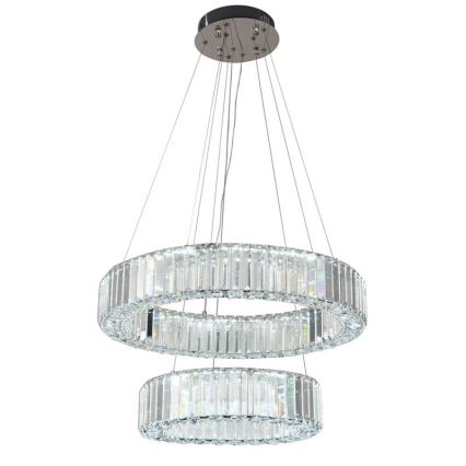 LED Pritemdomas krištolo pakabinamas sietynas LED/65W/230V 3000-6500K blizgus chromas + nuotolinio valdymo pultas