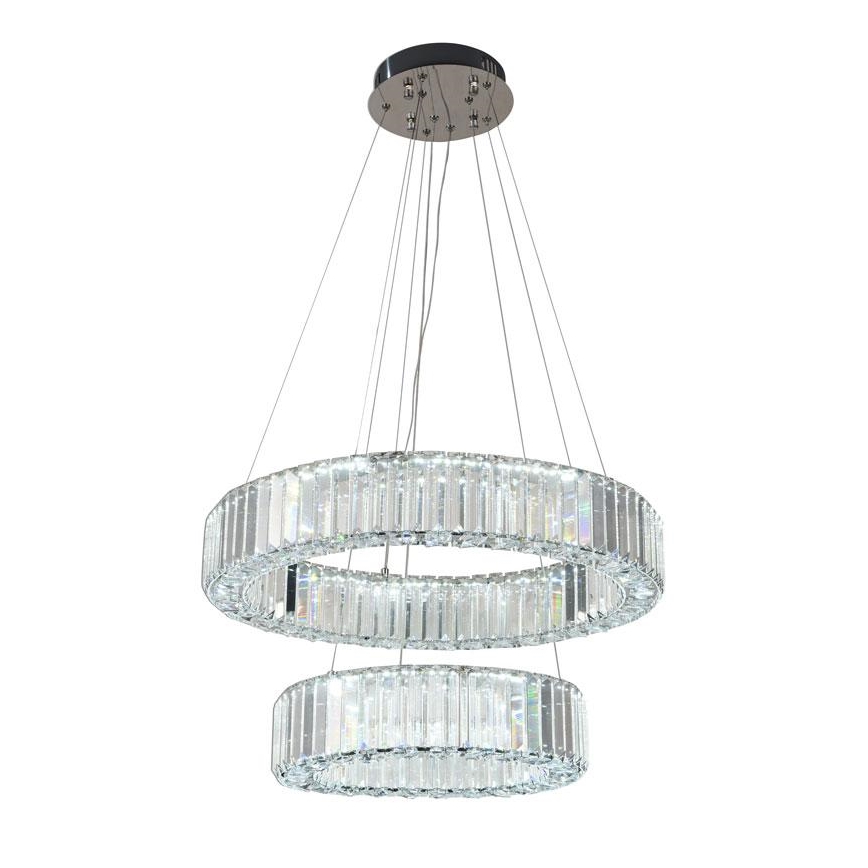 LED Pritemdomas krištolo pakabinamas sietynas LED/65W/230V 3000-6500K blizgus chromas + nuotolinio valdymo pultas