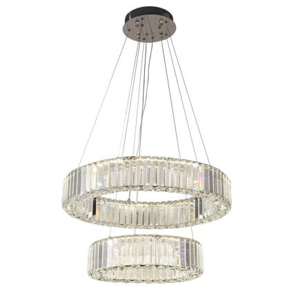 LED Pritemdomas krištolo pakabinamas sietynas LED/65W/230V 3000-6500K blizgus chromas + nuotolinio valdymo pultas