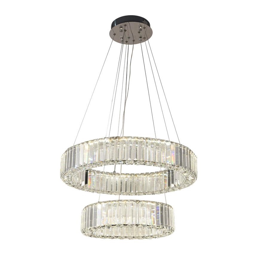 LED Pritemdomas krištolo pakabinamas sietynas LED/65W/230V 3000-6500K blizgus chromas + nuotolinio valdymo pultas