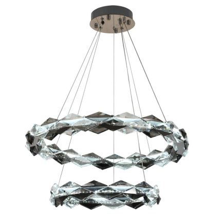 LED Pritemdomas krištolo pakabinamas sietynas LED/65W/230V 3000-6500K blizgus chromas + nuotolinio valdymo pultas