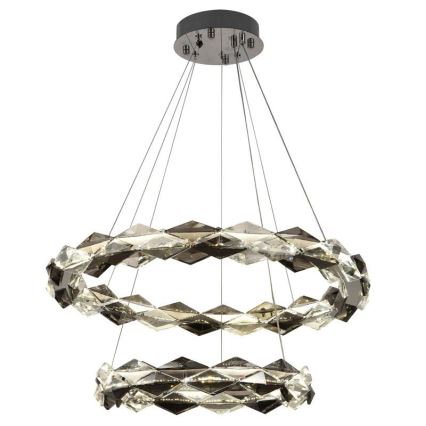 LED Pritemdomas krištolo pakabinamas sietynas LED/65W/230V 3000-6500K blizgus chromas + nuotolinio valdymo pultas