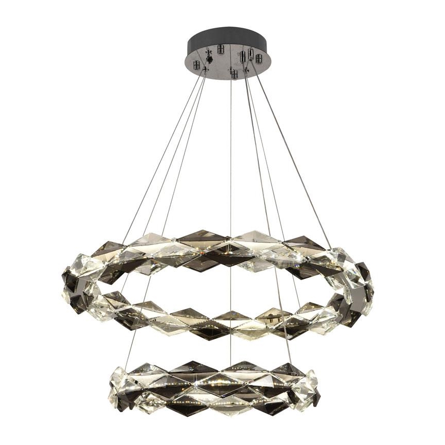 LED Pritemdomas krištolo pakabinamas sietynas LED/65W/230V 3000-6500K blizgus chromas + nuotolinio valdymo pultas