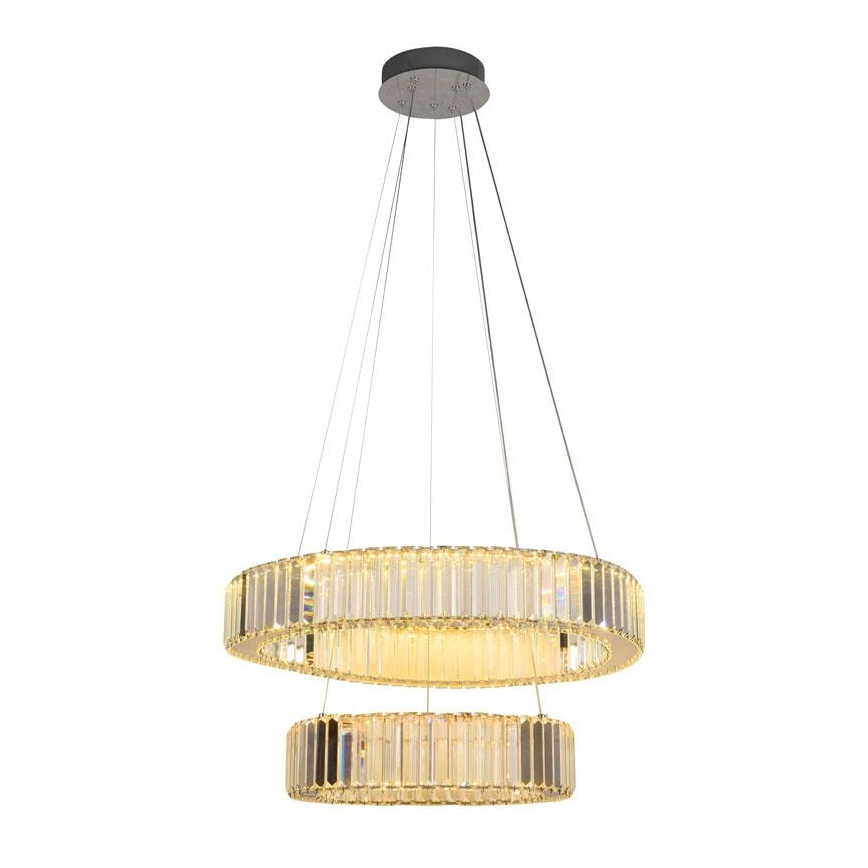 LED Pritemdomas krištolo pakabinamas sietynas LED/65W/230V 3000-6500K blizgus chromas + nuotolinio valdymo pultas