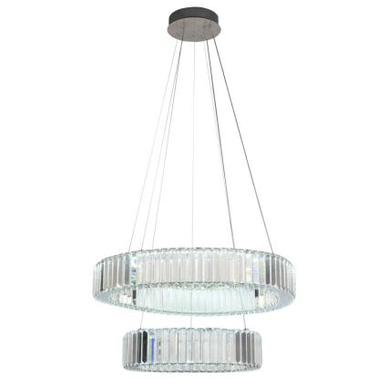 LED Pritemdomas krištolo pakabinamas sietynas LED/65W/230V 3000-6500K blizgus chromas + nuotolinio valdymo pultas