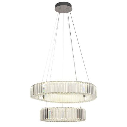 LED Pritemdomas krištolo pakabinamas sietynas LED/65W/230V 3000-6500K blizgus chromas + nuotolinio valdymo pultas