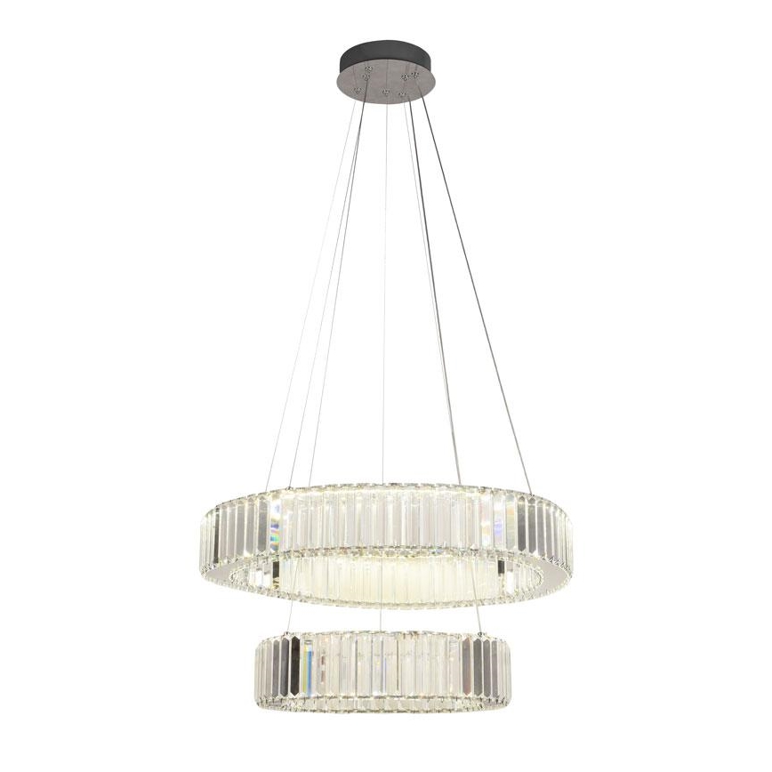 LED Pritemdomas krištolo pakabinamas sietynas LED/65W/230V 3000-6500K blizgus chromas + nuotolinio valdymo pultas