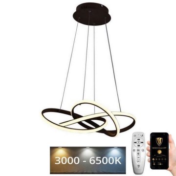 LED Reguliuojamas pakabinamas sietynas LED/65W/230V 3000-6500K diametras 48 cm ruda + nuotolinio valdymo pultas