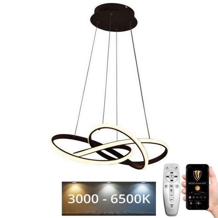 LED Reguliuojamas pakabinamas sietynas LED/65W/230V 3000-6500K diametras 48 cm ruda + nuotolinio valdymo pultas
