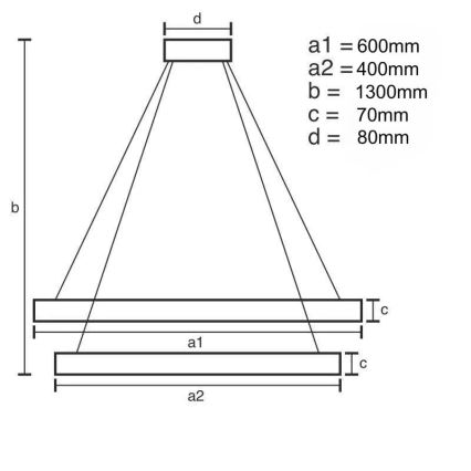 LED šviesos reguliavimas krištolas Sietynas ant stygos LED/65W/230V 3000-6500K + nuotolinio valdymo pultas