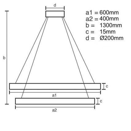 LED Reguliuojamas pakabinamas sietynas LED/65W/230V 3000-6500K + nuotolinio valdymo pultas