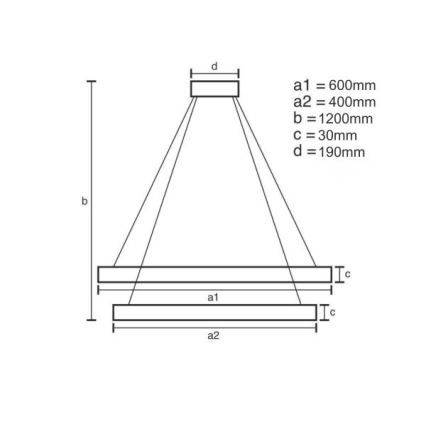 LED Reguliuojamas pakabinamas sietynas LED/65W/230V 3000-6500K + nuotolinio valdymo pultas