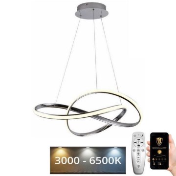 LED Reguliuojamas pakabinamas sietynas LED/70W/230V 3000-6500K blizgus chromas + nuotolinio valdymo pultas
