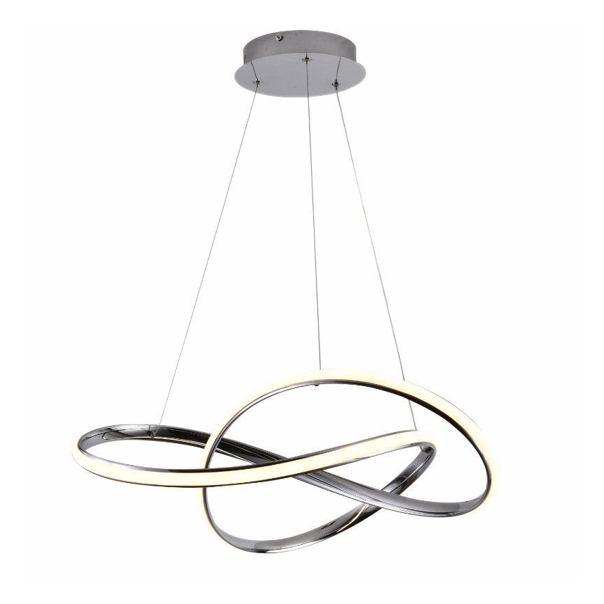 LED Reguliuojamas pakabinamas sietynas LED/70W/230V 3000-6500K diametras 60 cm blizgus chromas + nuotolinio valdymo pultas