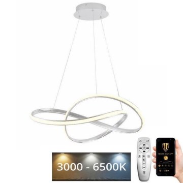 LED Reguliuojamas pakabinamas sietynas LED/70W/230V 3000-6500K diametras 60 cm balta + nuotolinio valdymo pultas