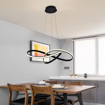 LED Reguliuojamas pakabinamas sietynas LED/70W/230V 3000-6500K diametras 60 cm juoda + nuotolinio valdymo pultas