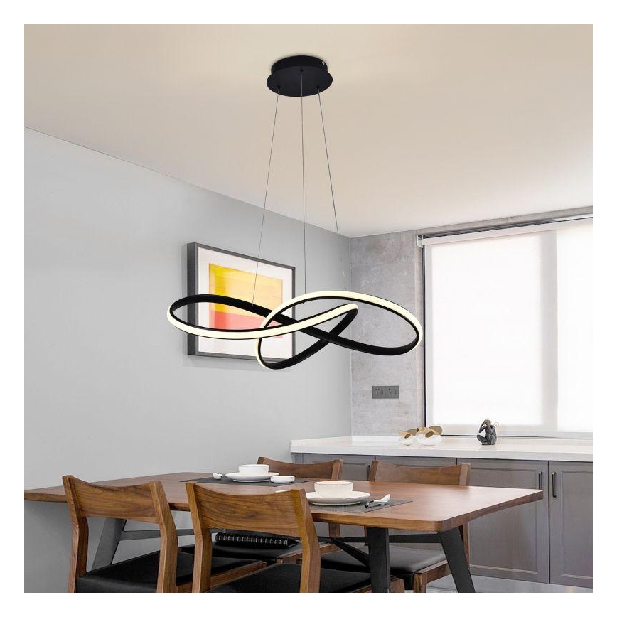 LED Reguliuojamas pakabinamas sietynas LED/70W/230V 3000-6500K diametras 60 cm juoda + nuotolinio valdymo pultas