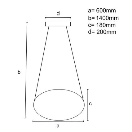 LED Reguliuojamas pakabinamas sietynas LED/70W/230V 3000-6500K diametras 60 cm juoda + nuotolinio valdymo pultas